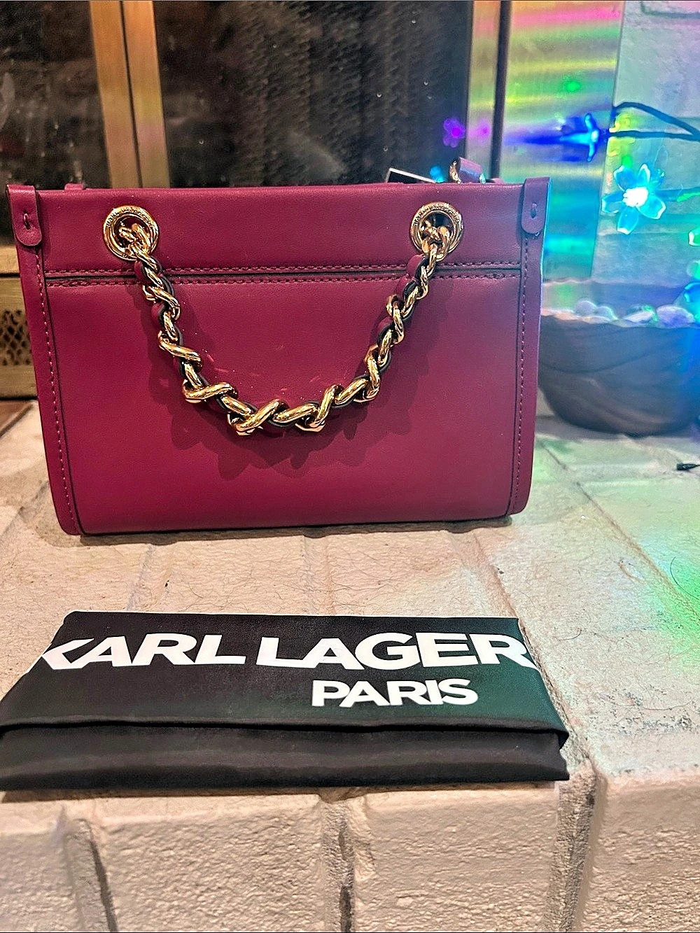Karl Lagerfeld Shoulder Bag Leather Pink NWT